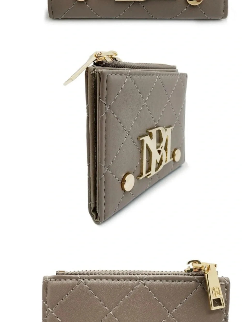 Badgley Mischka Quilted Taupe Women's Card Wallet
